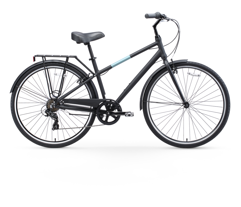 sixthreezero Reach Your Destination Men's 7 Speed Hybrid Bike, Matte Black
