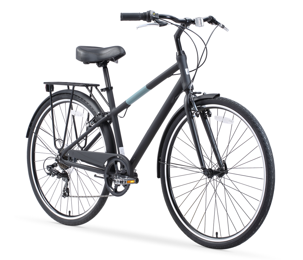 sixthreezero Reach Your Destination Men's 7 Speed Hybrid Bike, Matte Black