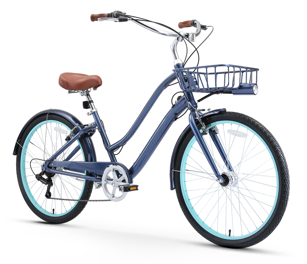 sixthreezero EVRYjourney Women's Casual Edition 7-Speed w/ Integrated Cable Lock, Light and Basket