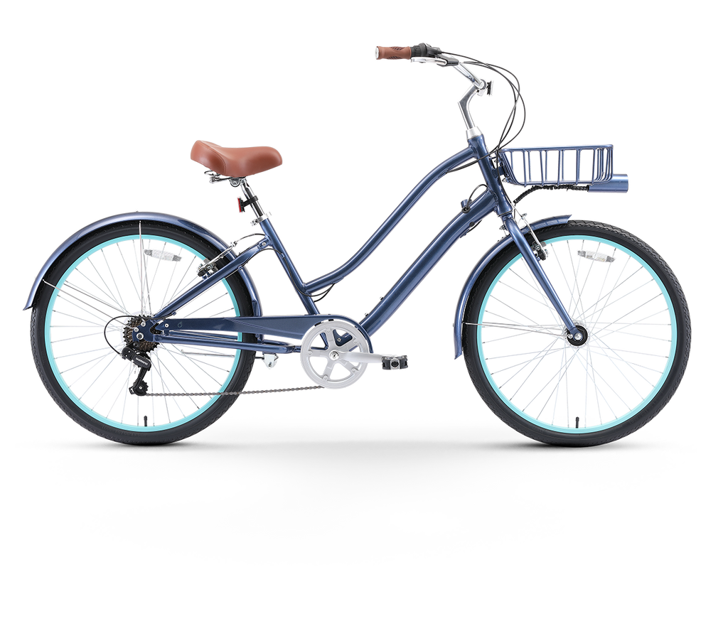 sixthreezero EVRYjourney Women's Casual Edition 7-Speed w/ Integrated Cable Lock, Light and Basket