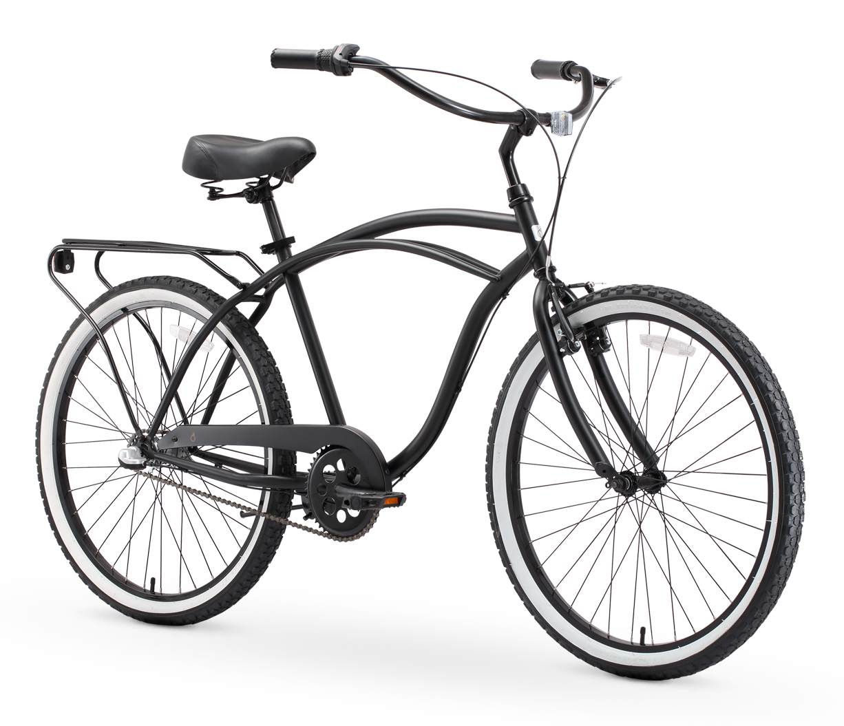 sixthreezero Around the Block Men's 24" 3 Speed Beach Cruiser Bicycle with Rear Rack