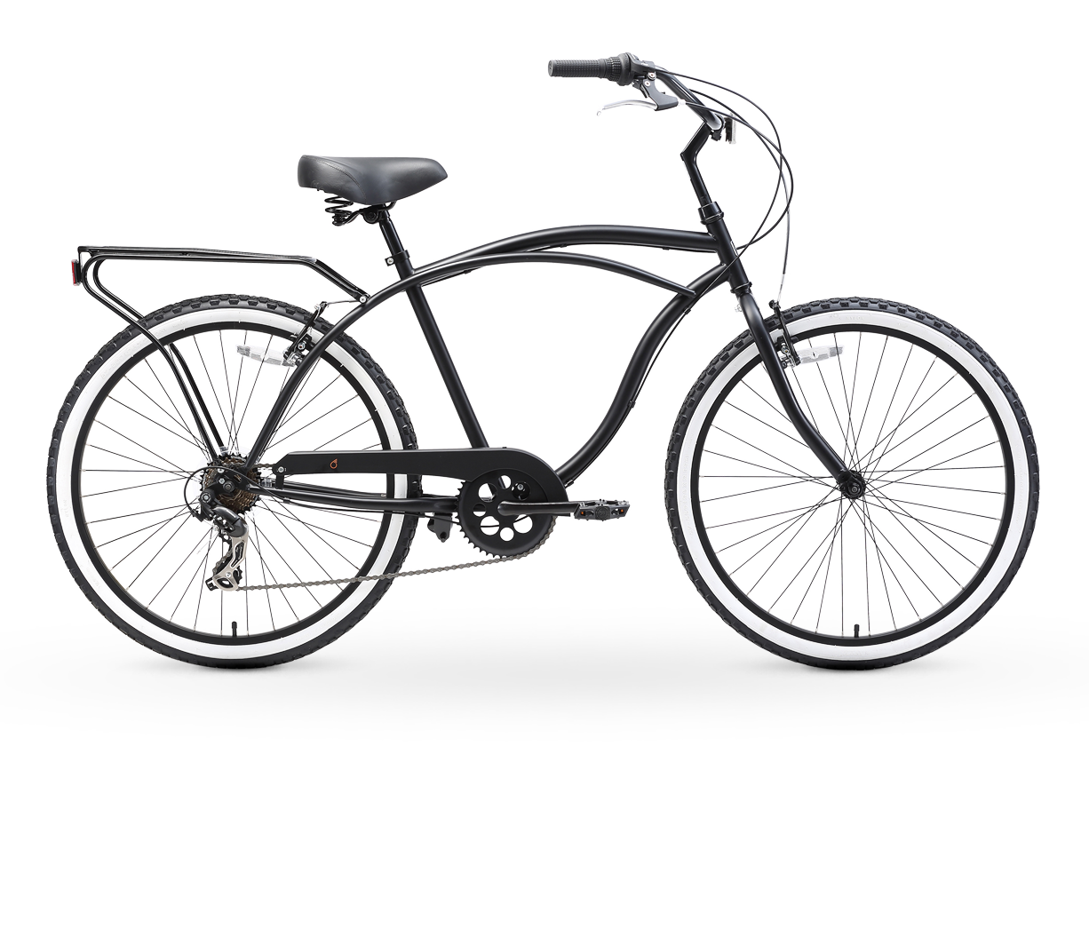 sixthreezero Around the Block Men's 24" 7 Speed Beach Cruiser Bicycle with Rear Rack