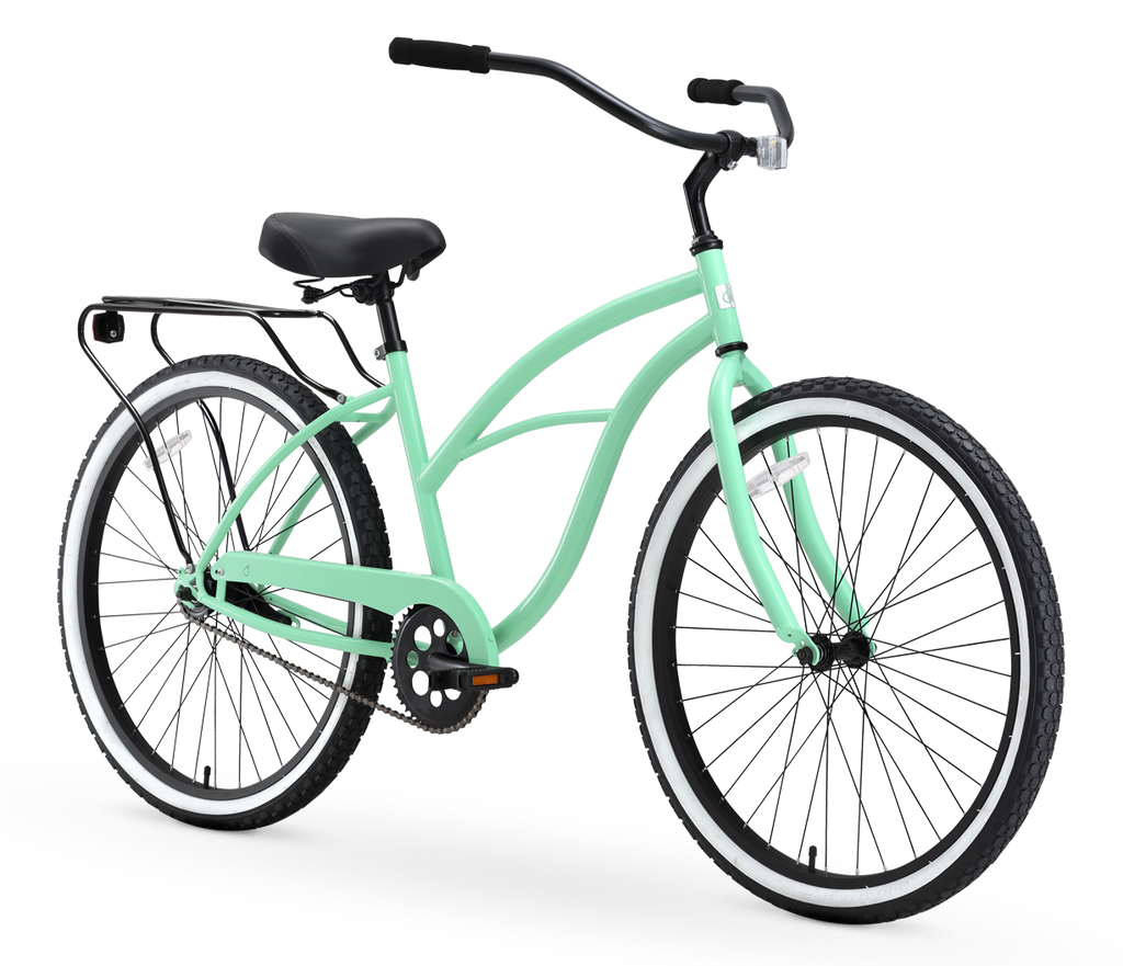 sixthreezero Around the Block Women's 24" Single Speed Beach Cruiser Bicycle with Rear Rack