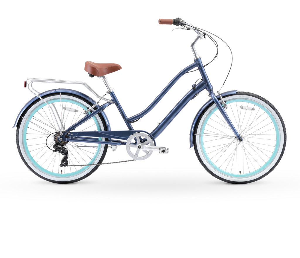 sixthreezero EVRYjourney Women's w/ Integrated Lock 26" 7-Speed Step-Through Touring Hybrid Bicycle