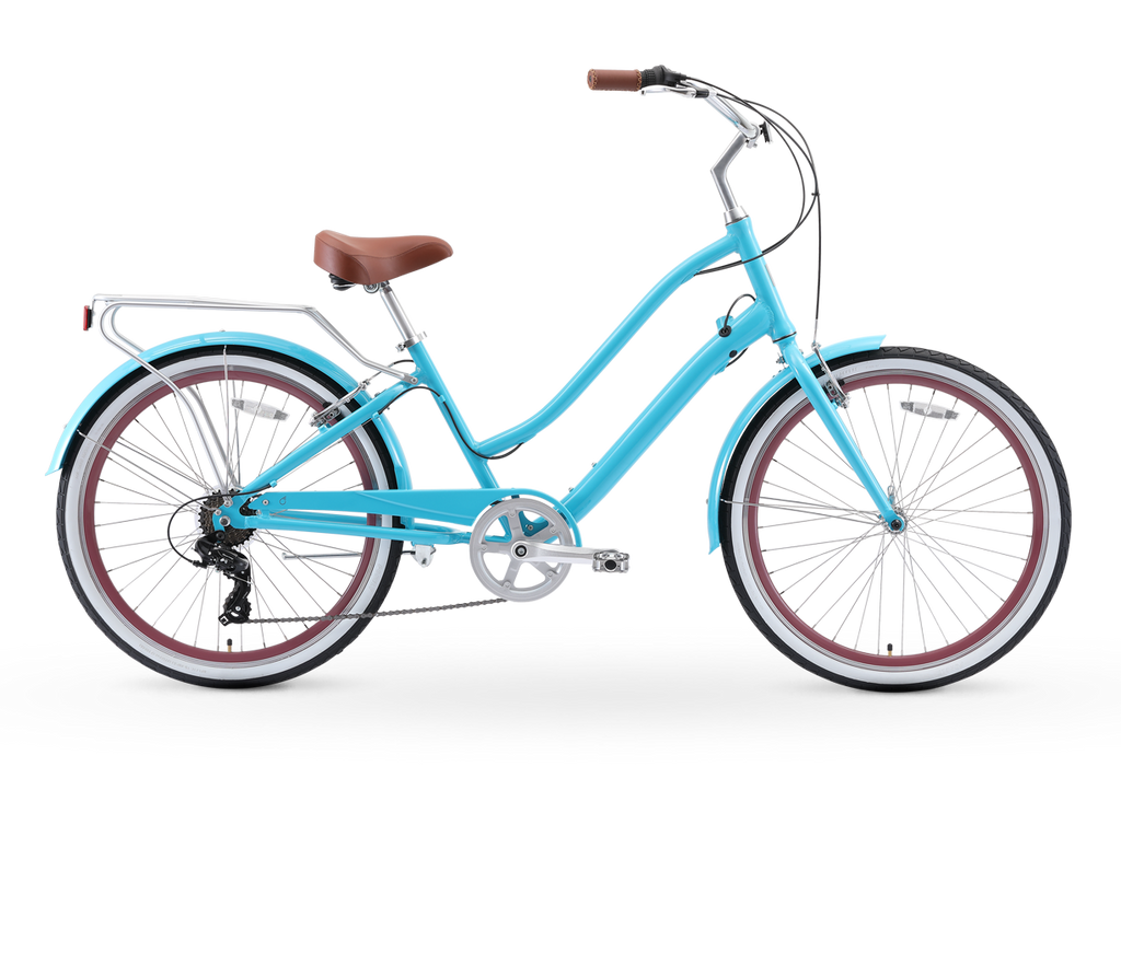 sixthreezero EVRYjourney Women's w/ Integrated Lock 26" 7-Speed Step-Through Touring Hybrid Bicycle
