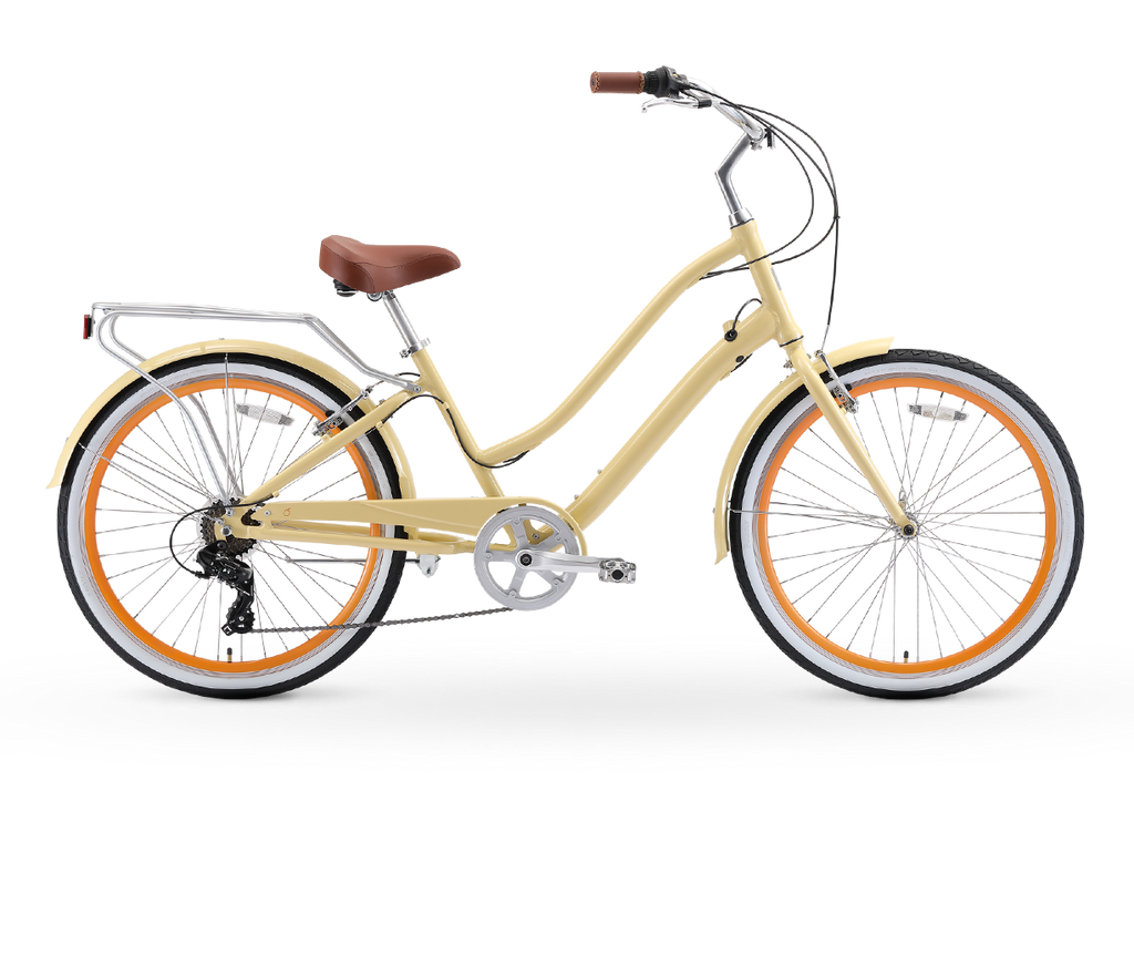 sixthreezero EVRYjourney Women's w/ Integrated Lock 26" 7-Speed Step-Through Touring Hybrid Bicycle