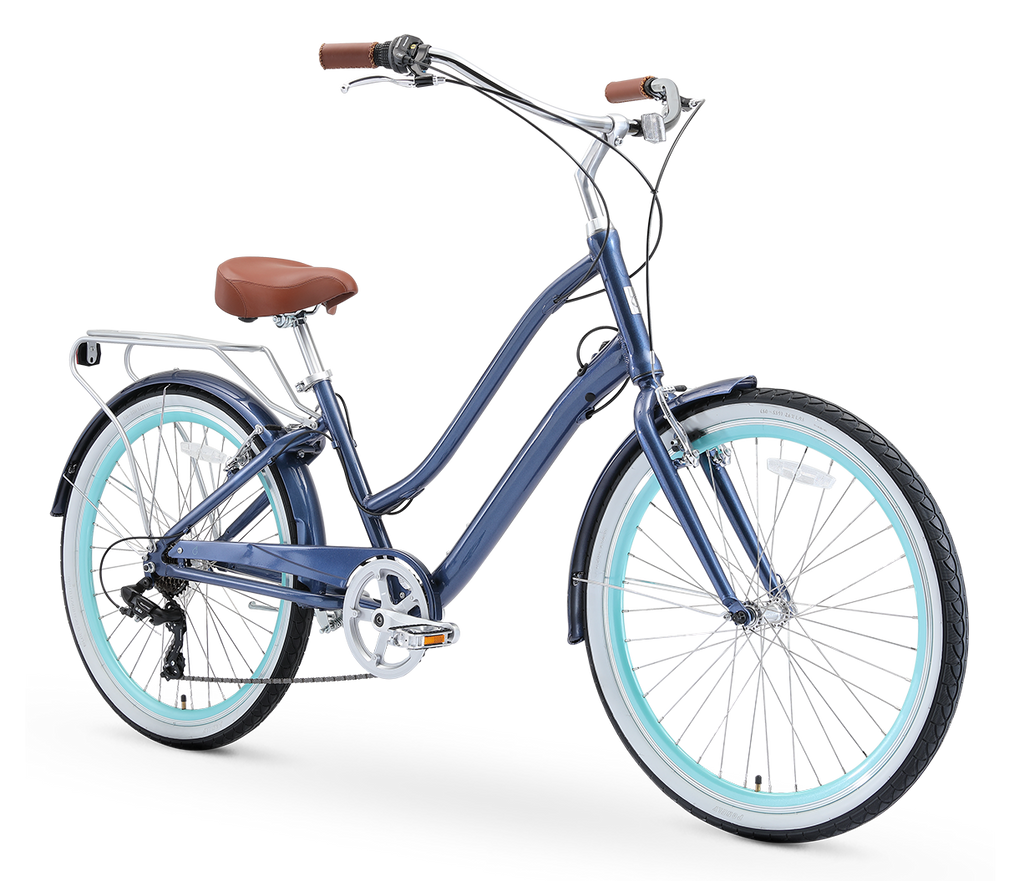 sixthreezero EVRYjourney Women's w/ Integrated Lock 26" 7-Speed Step-Through Touring Hybrid Bicycle