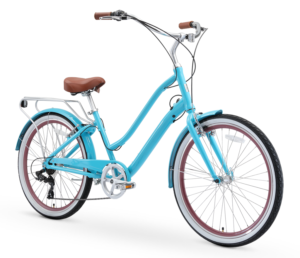sixthreezero EVRYjourney Women's w/ Integrated Lock 26" 7-Speed Step-Through Touring Hybrid Bicycle