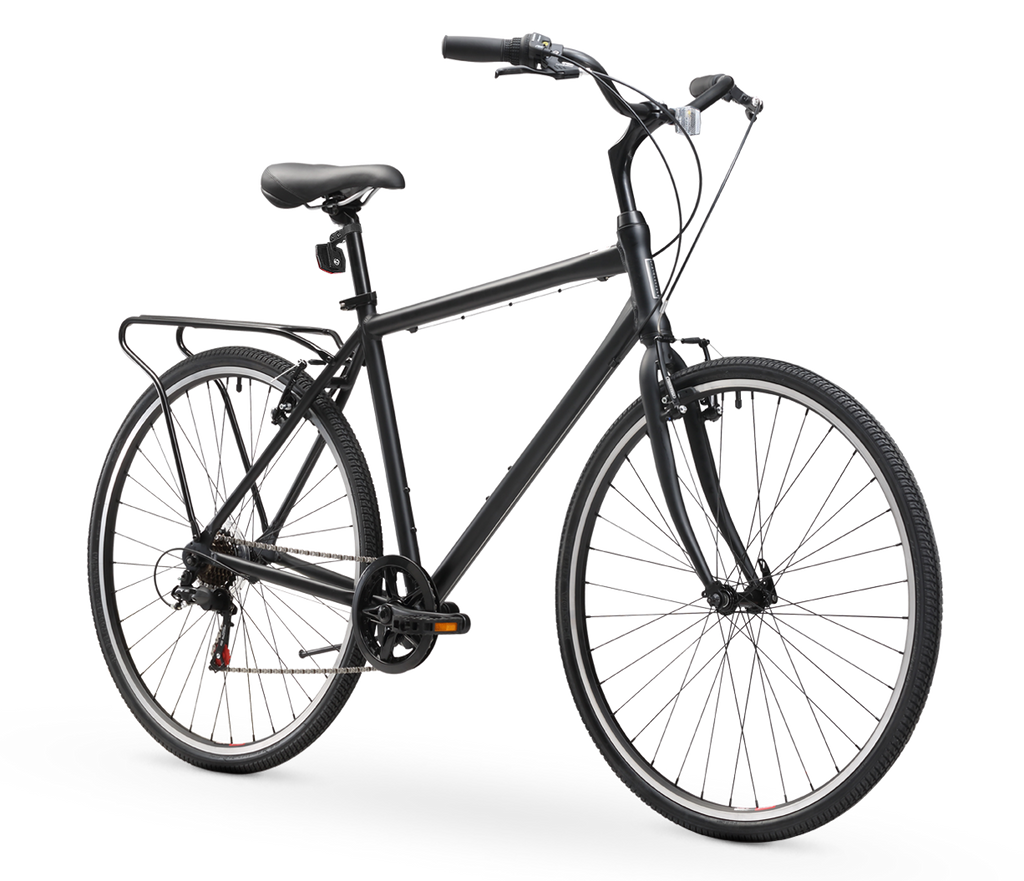 sixthreezero Explore Your Range Men's 7 Speed Commuter Hybrid Bike, Matte Black