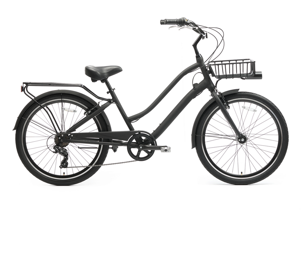sixthreezero EVRYjourney Deluxe Men's 26" 7 Speed Hybrid Cruiser Bicycle w/ Integrated Lock, Basket, Light