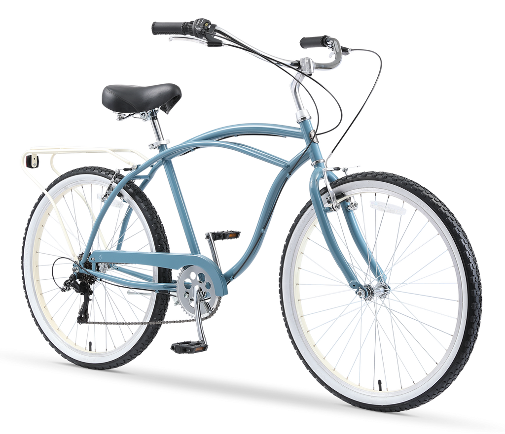 sixthreezero NEW Around the Block Men's 26" 7-Speed Beach Cruiser Bicycle with Rear Rack