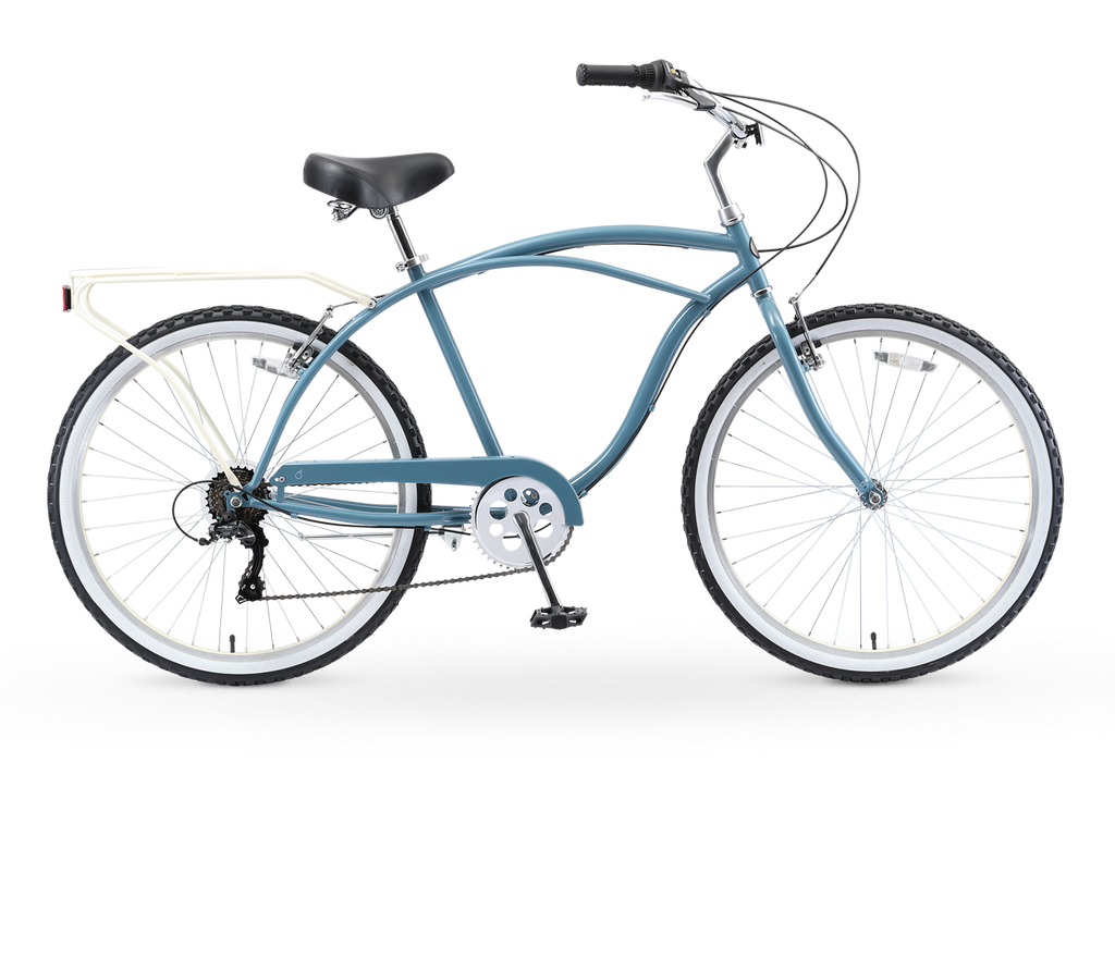 sixthreezero NEW Around the Block Men's 26" 7-Speed Beach Cruiser Bicycle with Rear Rack