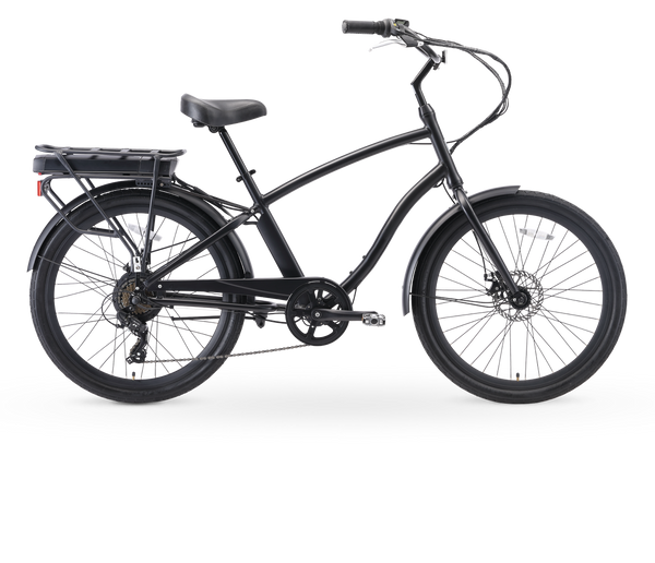 Sixthreezero Best 26 Inch Electric Bicycle 250W E-Bike Hybrid Cruiser Matte Black EVRYjourney
