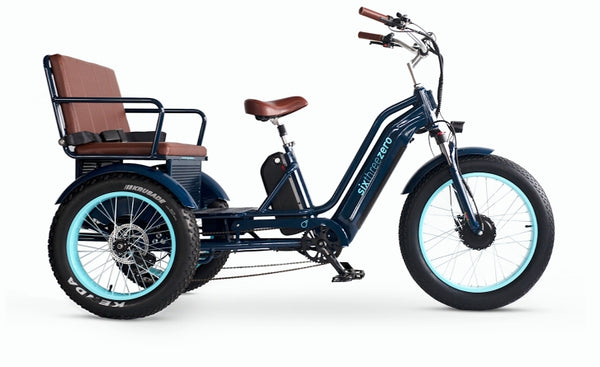 EVRYjourney Recumbent EBike Rickshaw Dual 750w, Max 1500w, Dual Battery, Total 42ah