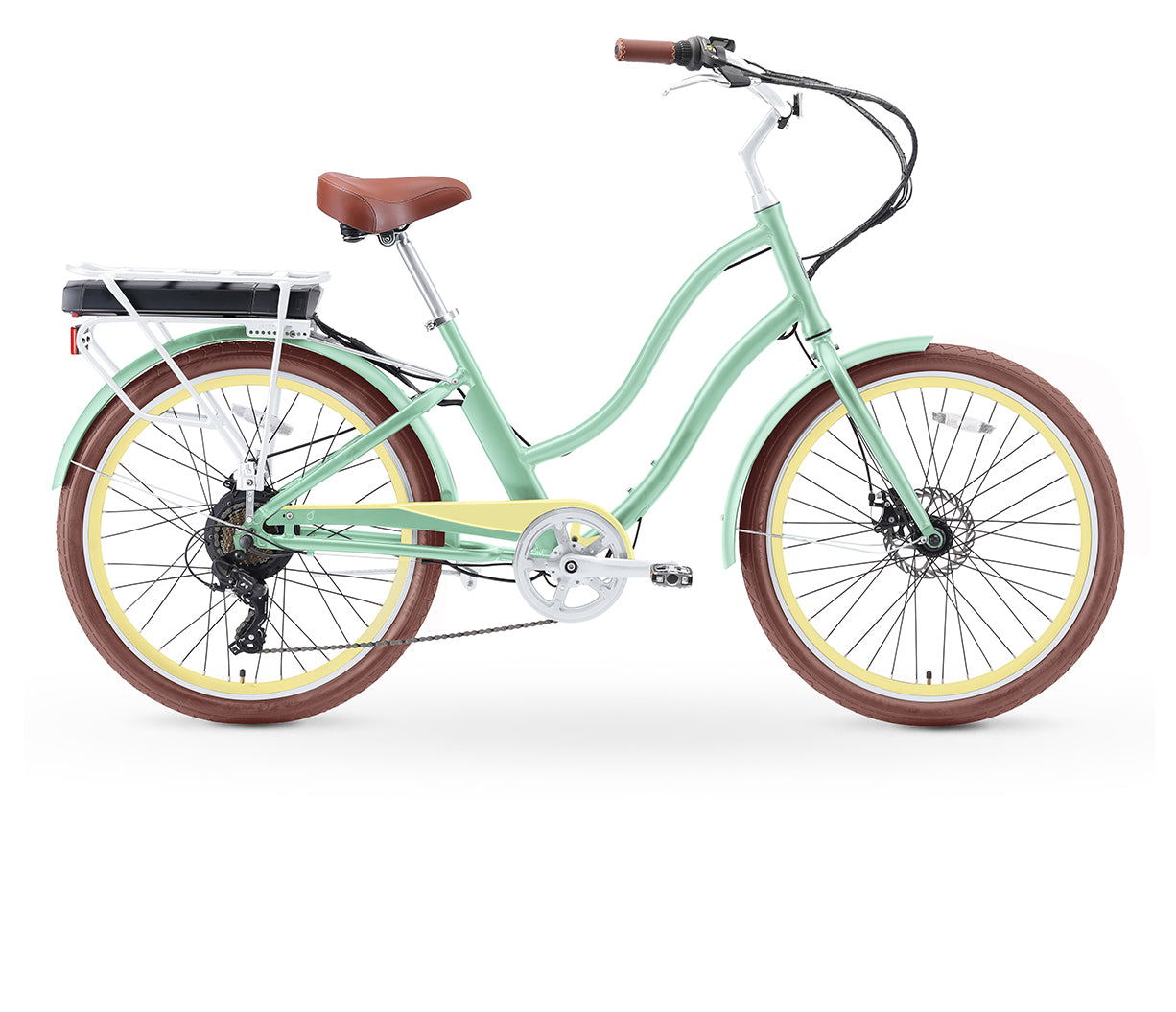 sixthreezero EVRYjourney Women's NEW 26" 500W 7-Speed Step-Through Touring Hybrid Bicycle,