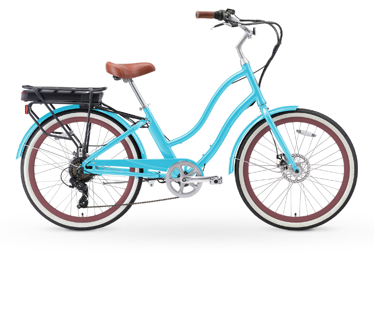 sixthreezero EVRYjourney Women's 26" 500W 7 Speed Electric Hybrid Bicycle