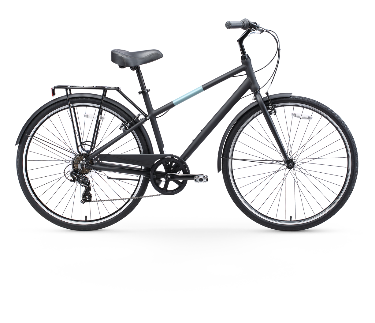 sixthreezero Reach Your Destination Men's 7 Speed Hybrid Bike, Matte Black