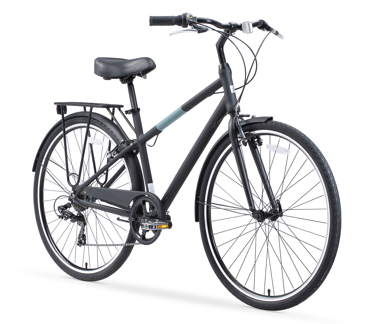sixthreezero Reach Your Destination Men's 7 Speed Hybrid Bike, Matte Black