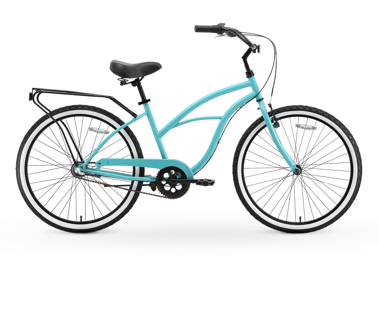 sixthreezero Around the Block Women's 24" 3 Speed Beach Cruiser Bicycle with Rear Rack