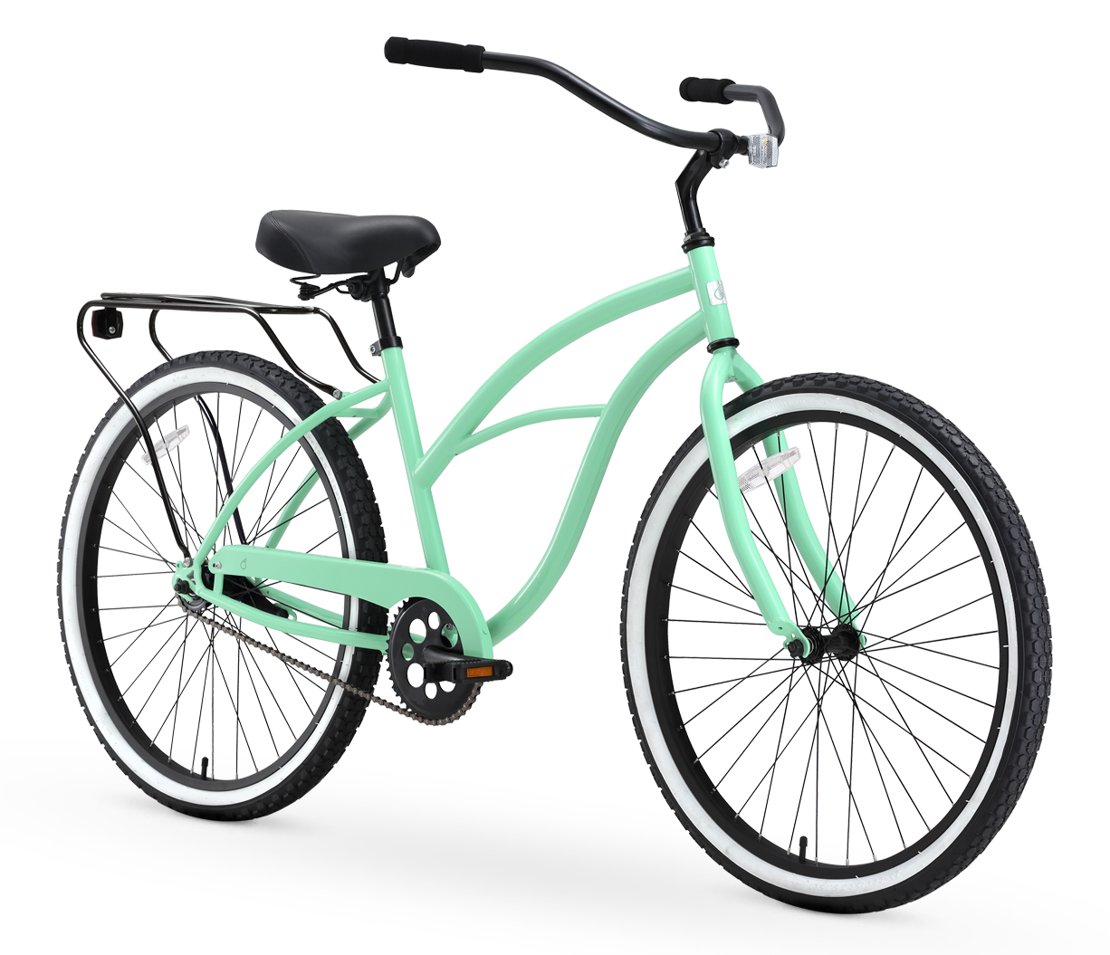 sixthreezero Around the Block Women's 24" Single Speed Beach Cruiser Bicycle with Rear Rack