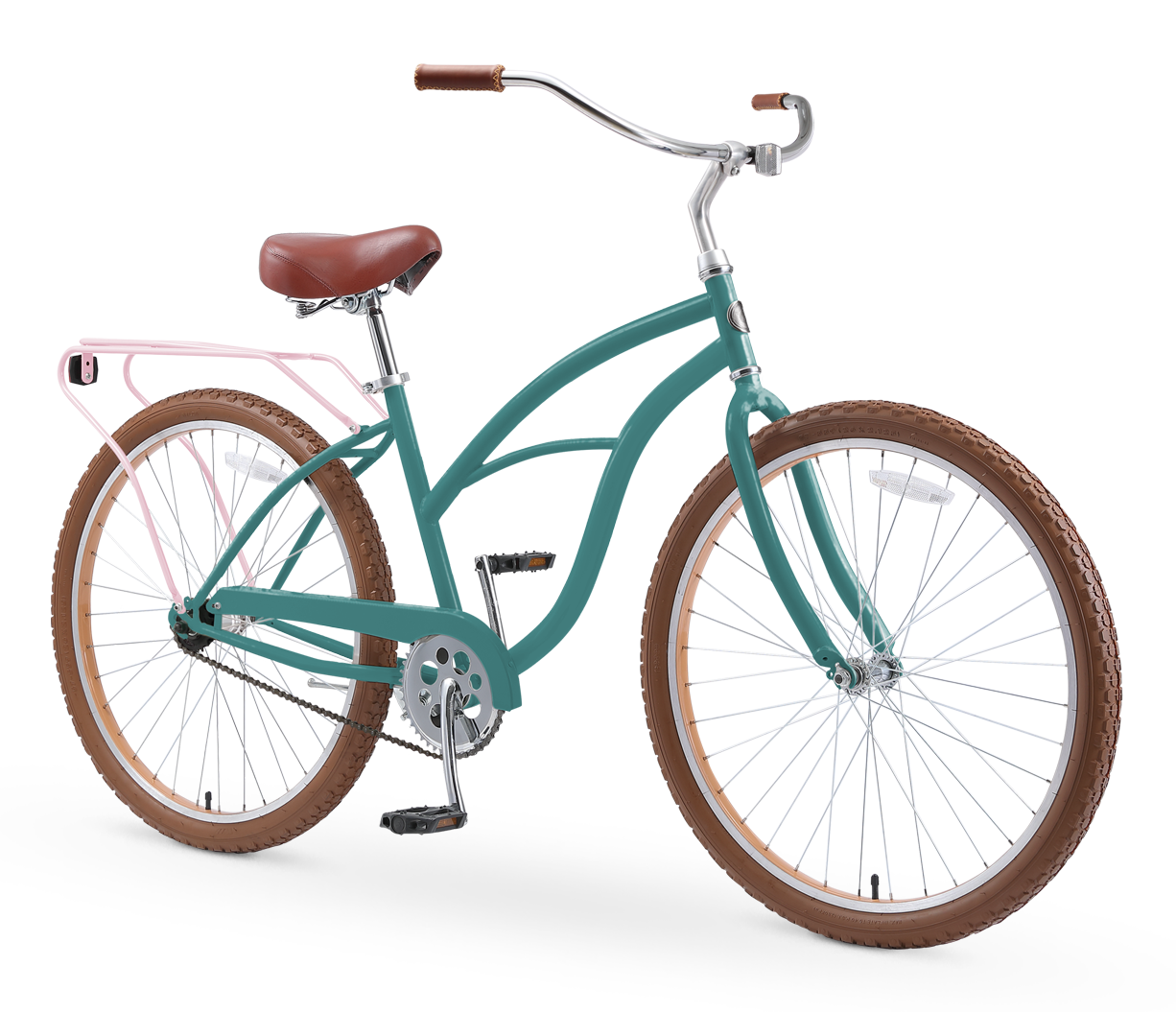 sixthreezero NEW Around the Block Women's 26" Single Speed Beach Cruiser Bicycle with Rear Rack