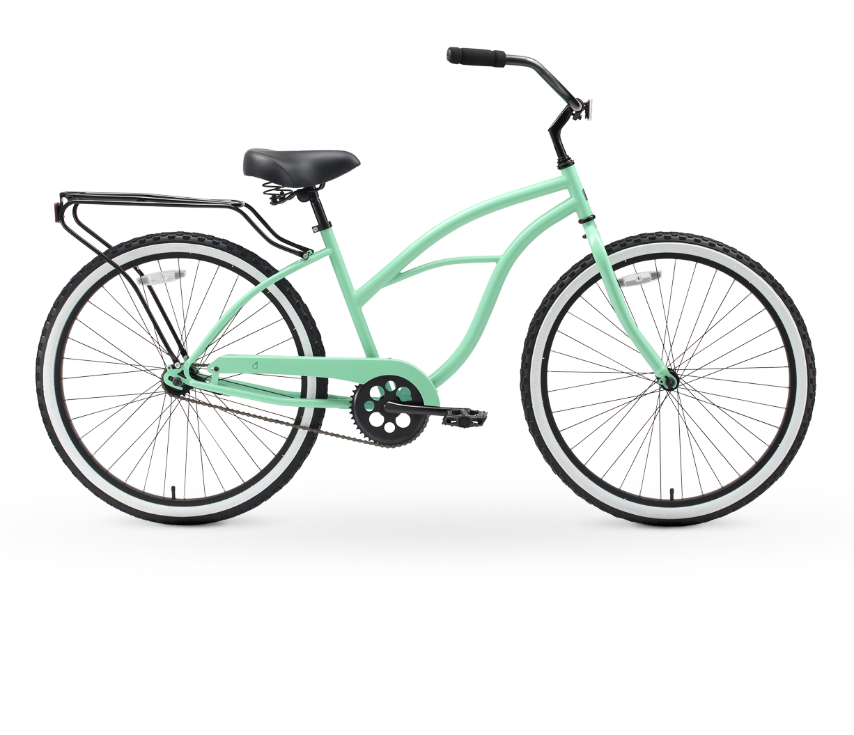 sixthreezero Around the Block Women's 24" Single Speed Beach Cruiser Bicycle with Rear Rack