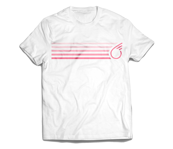 sixthreezero White with Fading Coral 100% Cotton Unisex Shirt