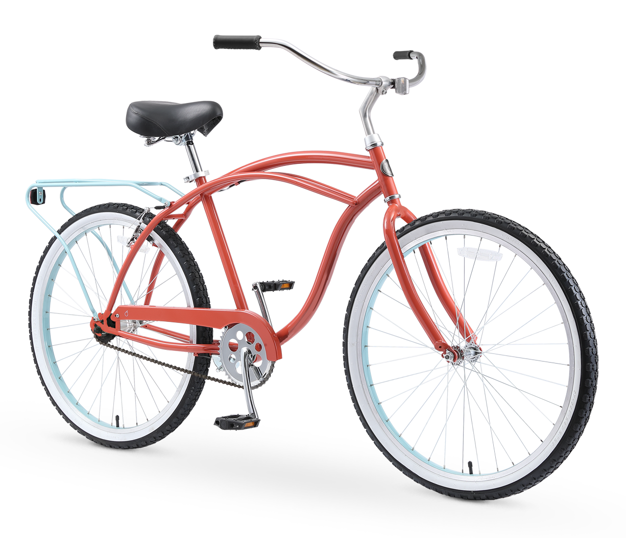 sixthreezero NEW Around the Block Men's 26" Single Speed Beach Cruiser Bicycle with Rear Rack
