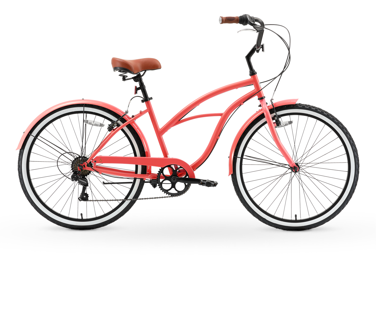 sixthreezero Around the Block Women's Casual 7-Speed Beach Cruiser Bicycle