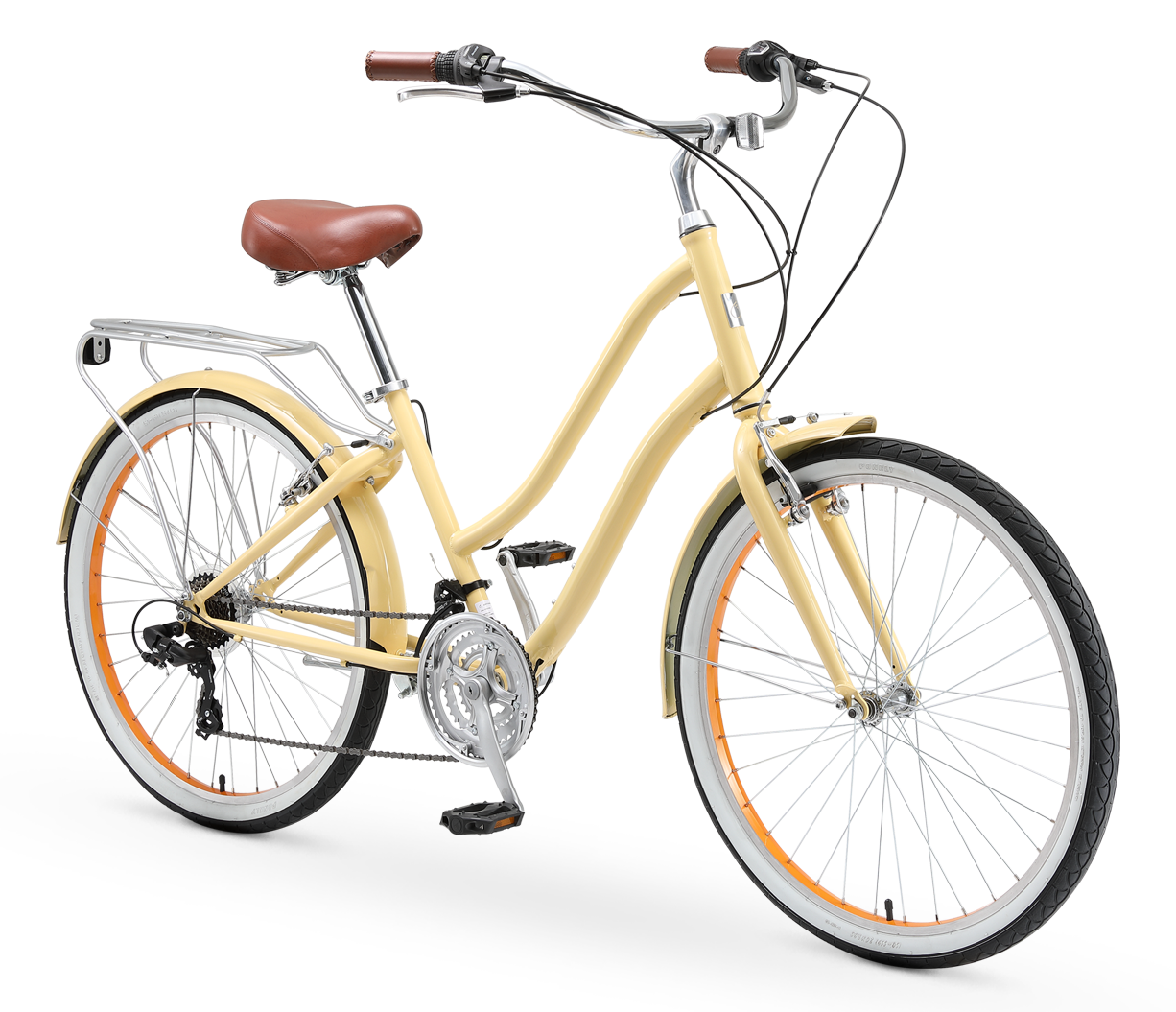 sixthreezero EVRYjourney Women's 26" 21 Speed Steel Step-Through Touring Hybrid Bicycle