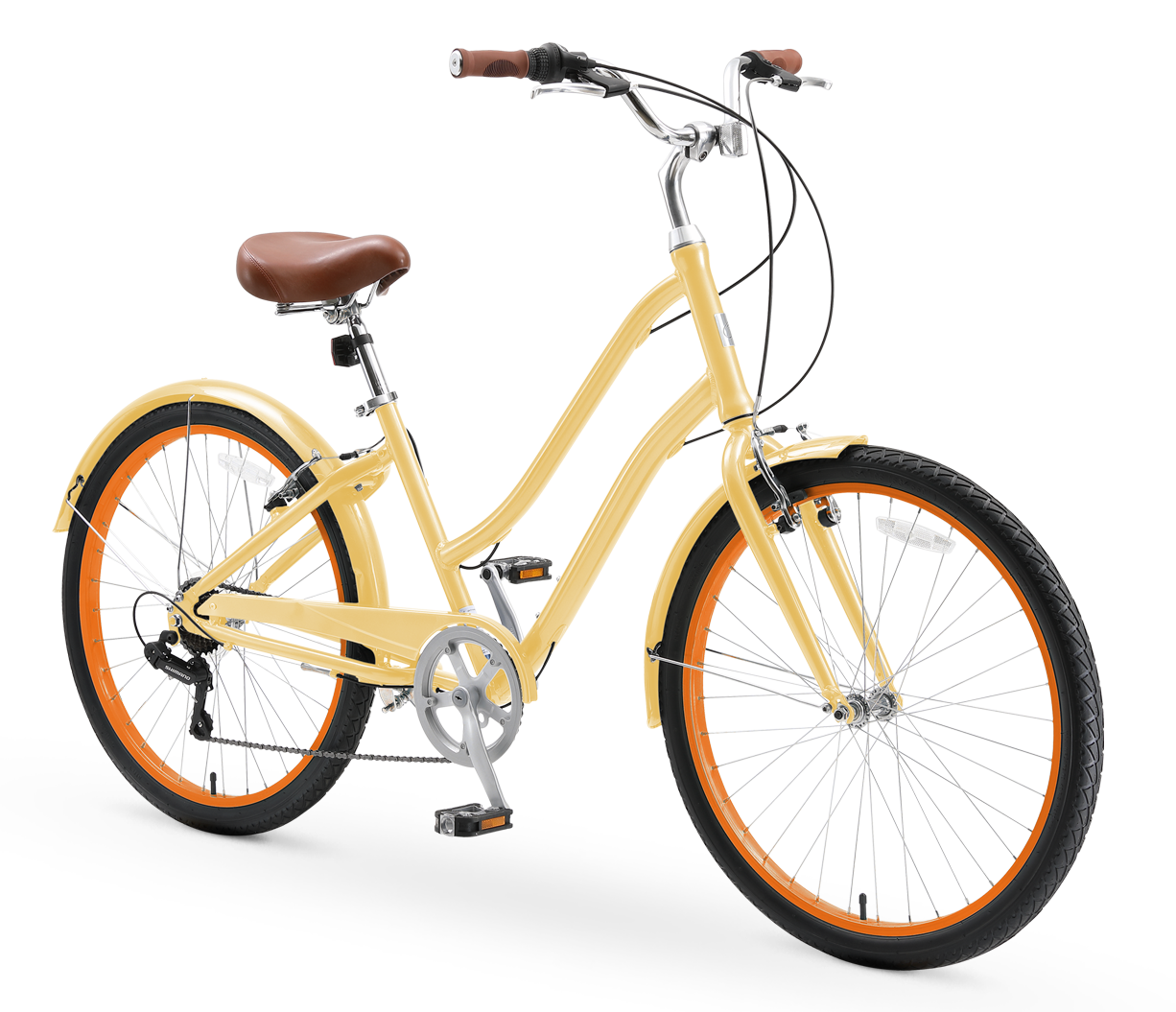 sixthreezero EVRYjourney Women's Casual Edition 26" 7-Speed Step-Through Touring Hybrid Bicycle