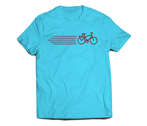 sixthreezero EVRYjourney Premium Short Sleeve Crew Horizon Blue Burgundy 100% Cotton Unisex Shirt