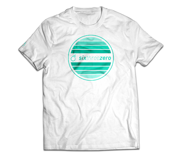 sixthreezero EVRYjourney Premium Short Sleeve Crew Snow White Mint Green 100% Cotton Unisex Shirt