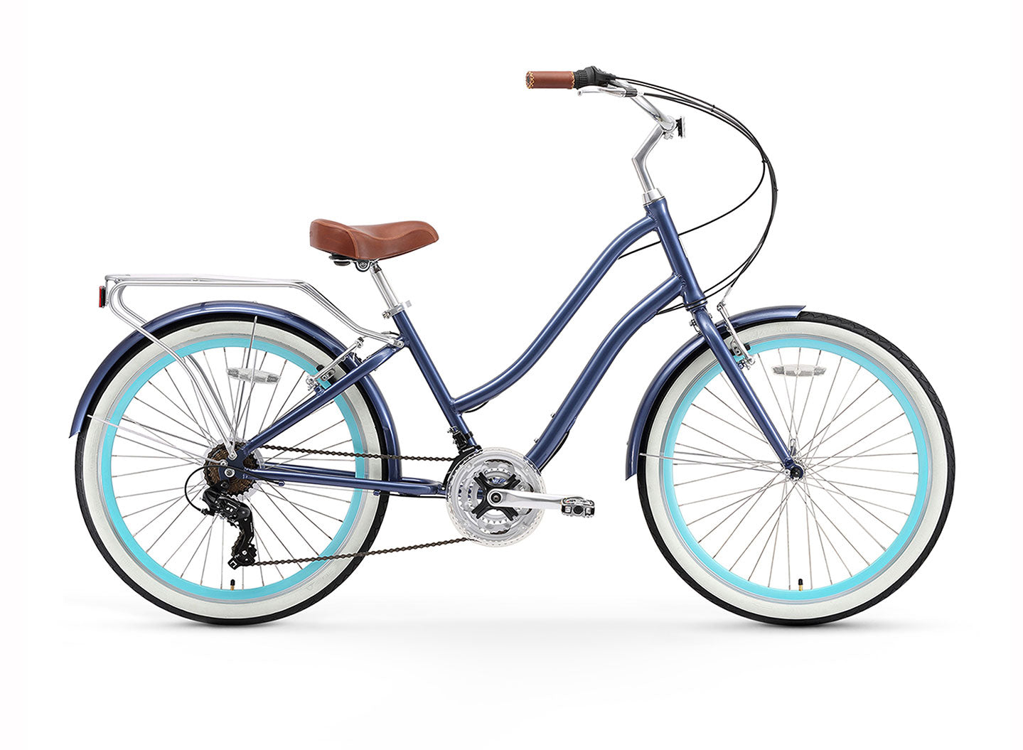 sixthreezero EVRYjourney Women's 26" 21 Speed Step-Through Touring Hybrid Bicycle