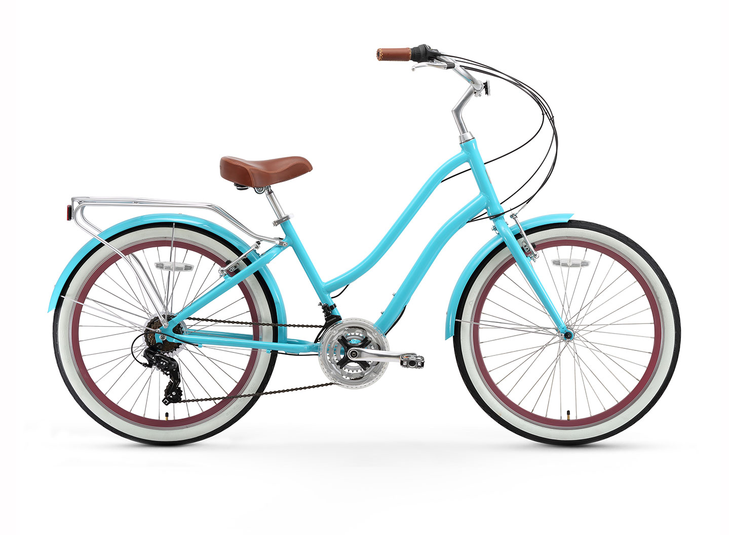 sixthreezero EVRYjourney Women's 26" 21 Speed Step-Through Touring Hybrid Bicycle