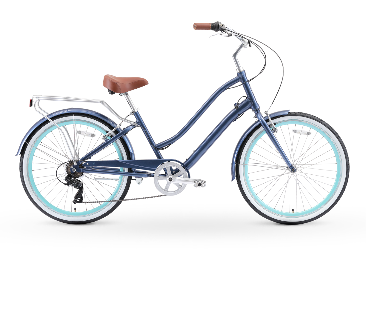 sixthreezero EVRYjourney Women's w/ Integrated Lock 26" 7-Speed Step-Through Touring Hybrid Bicycle