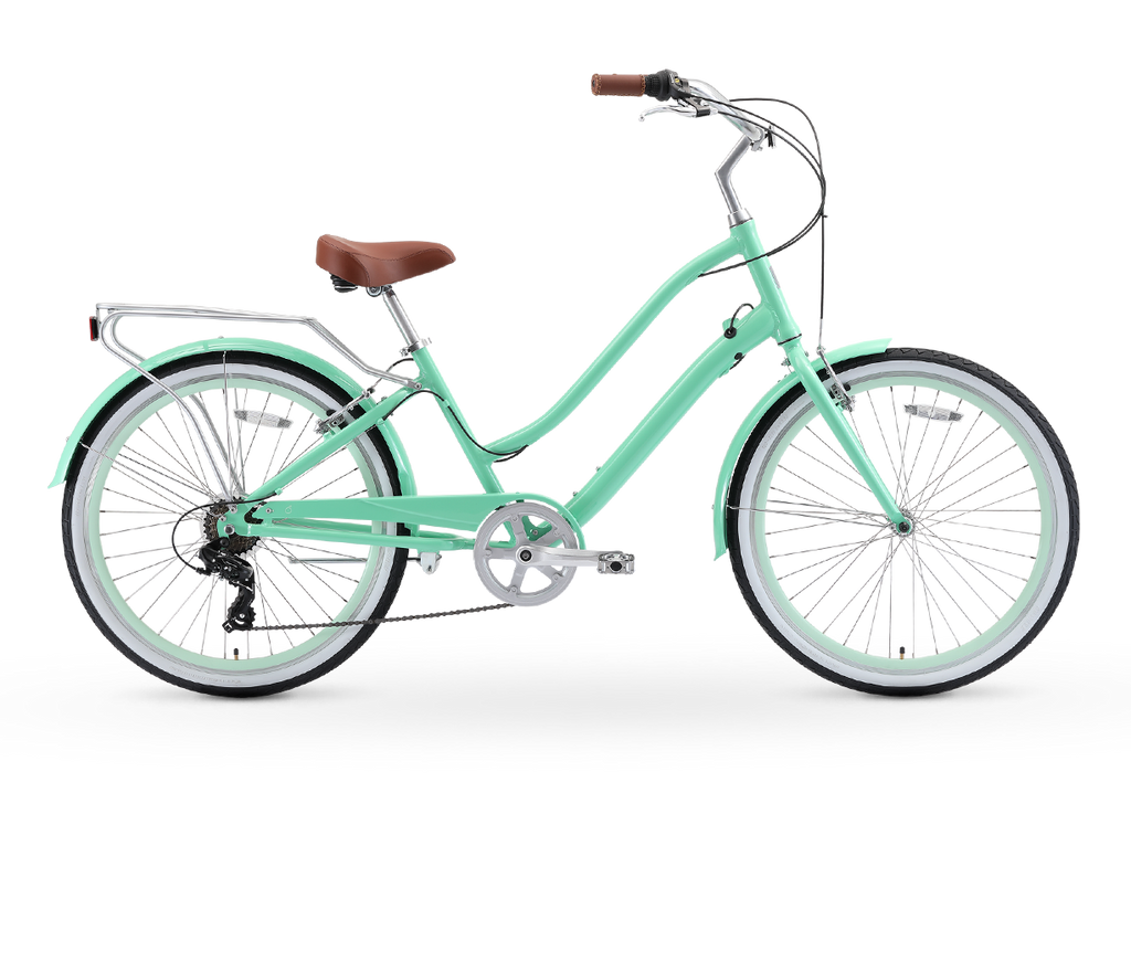 sixthreezero EVRYjourney Women's w/ Integrated Lock 26" 7-Speed Step-Through Touring Hybrid Bicycle
