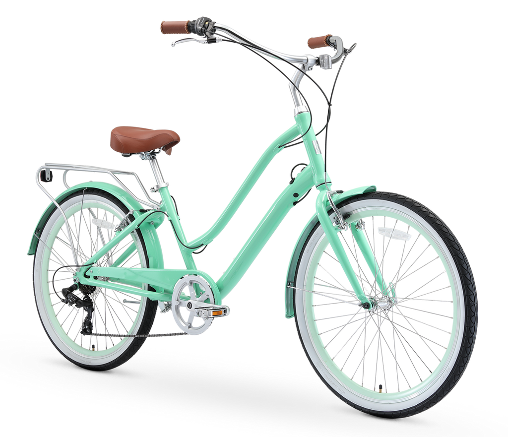 sixthreezero EVRYjourney Women's w/ Integrated Lock 26" 7-Speed Step-Through Touring Hybrid Bicycle