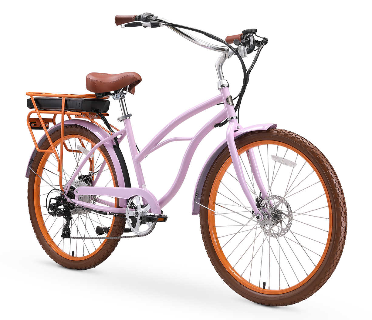 sixthreezero Around the Block Women's NEW 26" 500W 7-Speed Beach Cruiser Bicycle with Rear Rack