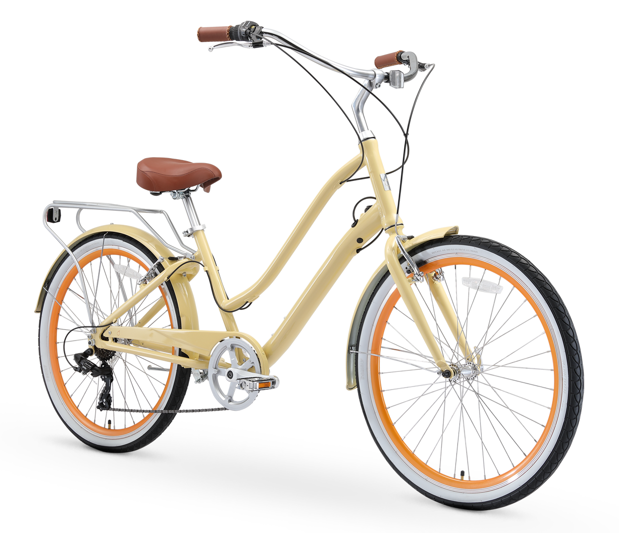 sixthreezero EVRYjourney Women's w/ Integrated Lock 26" 7-Speed Step-Through Touring Hybrid Bicycle