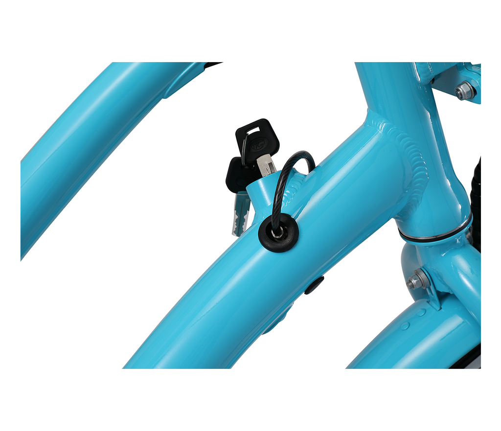 sixthreezero EVRYjourney Deluxe Women's 26" 7-Speed Touring Hybrid Bicycle w/ Integrated Lock, Basket, Light