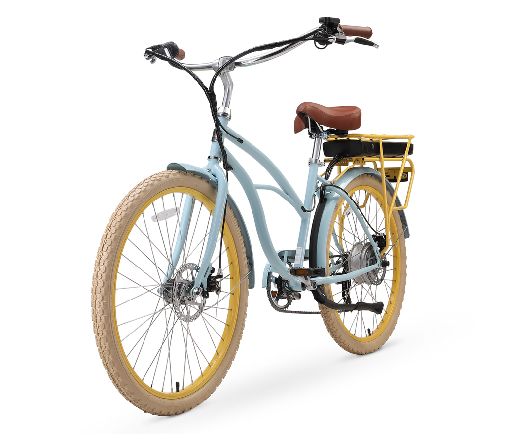 sixthreezero Around the Block Women's NEW 26" 500W 7-Speed Beach Cruiser Bicycle with Rear Rack