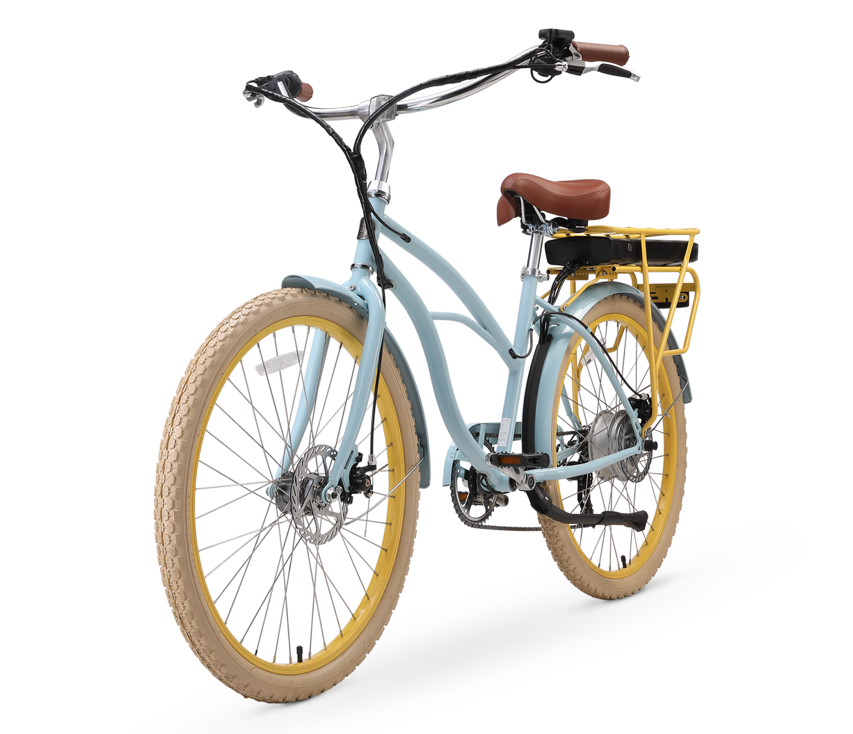 sixthreezero Around the Block Women's NEW 26" 500W 7-Speed Beach Cruiser Bicycle with Rear Rack