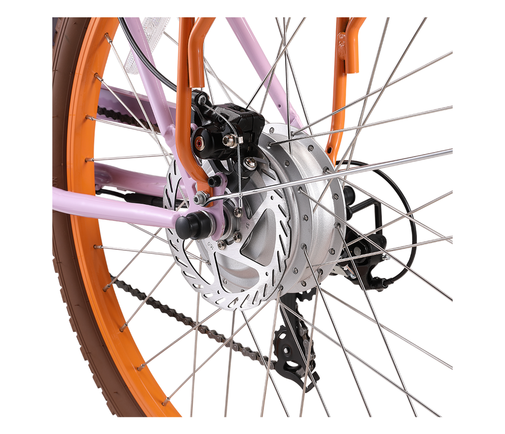 sixthreezero Around the Block Women's NEW 26" 500W 7-Speed Beach Cruiser Bicycle with Rear Rack