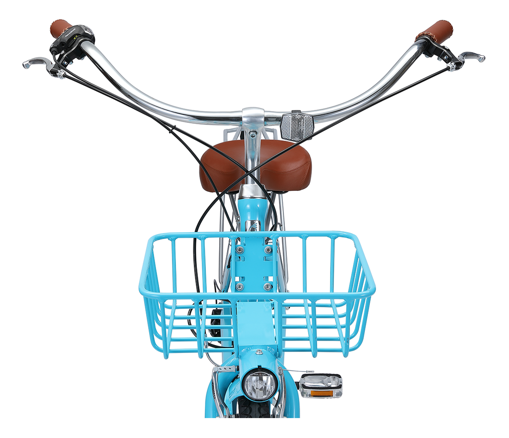 sixthreezero EVRYjourney Deluxe Women's 26" 7-Speed Touring Hybrid Bicycle w/ Integrated Lock, Basket, Light