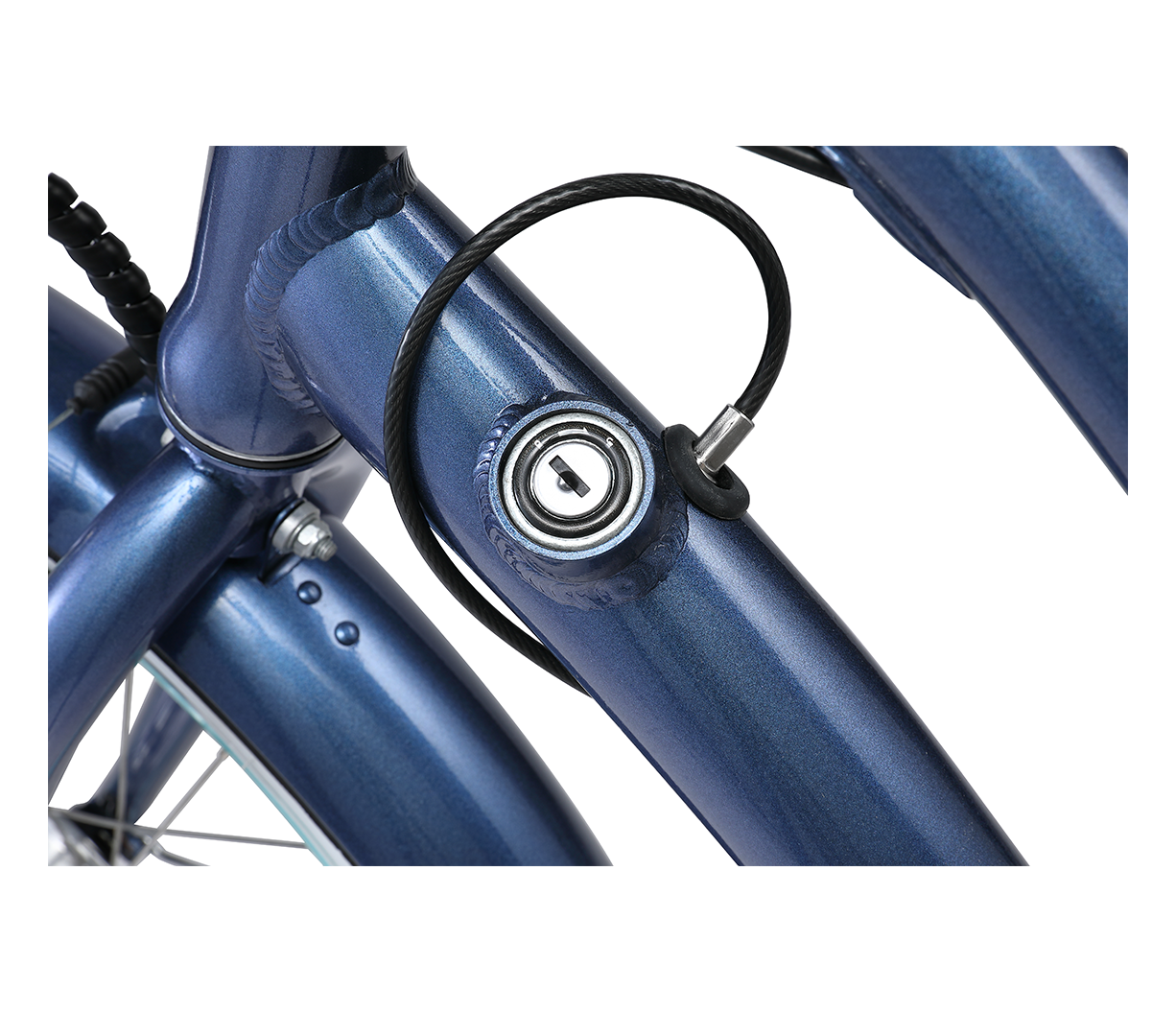 sixthreezero EVRYjourney Deluxe Women's 26" 7-Speed Touring Hybrid Bicycle w/ Integrated Lock, Basket, Light