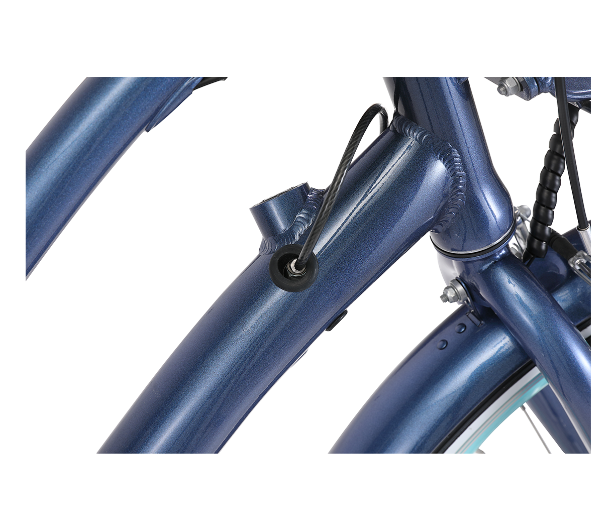 sixthreezero EVRYjourney Deluxe Women's 26" 7-Speed Touring Hybrid Bicycle w/ Integrated Lock, Basket, Light