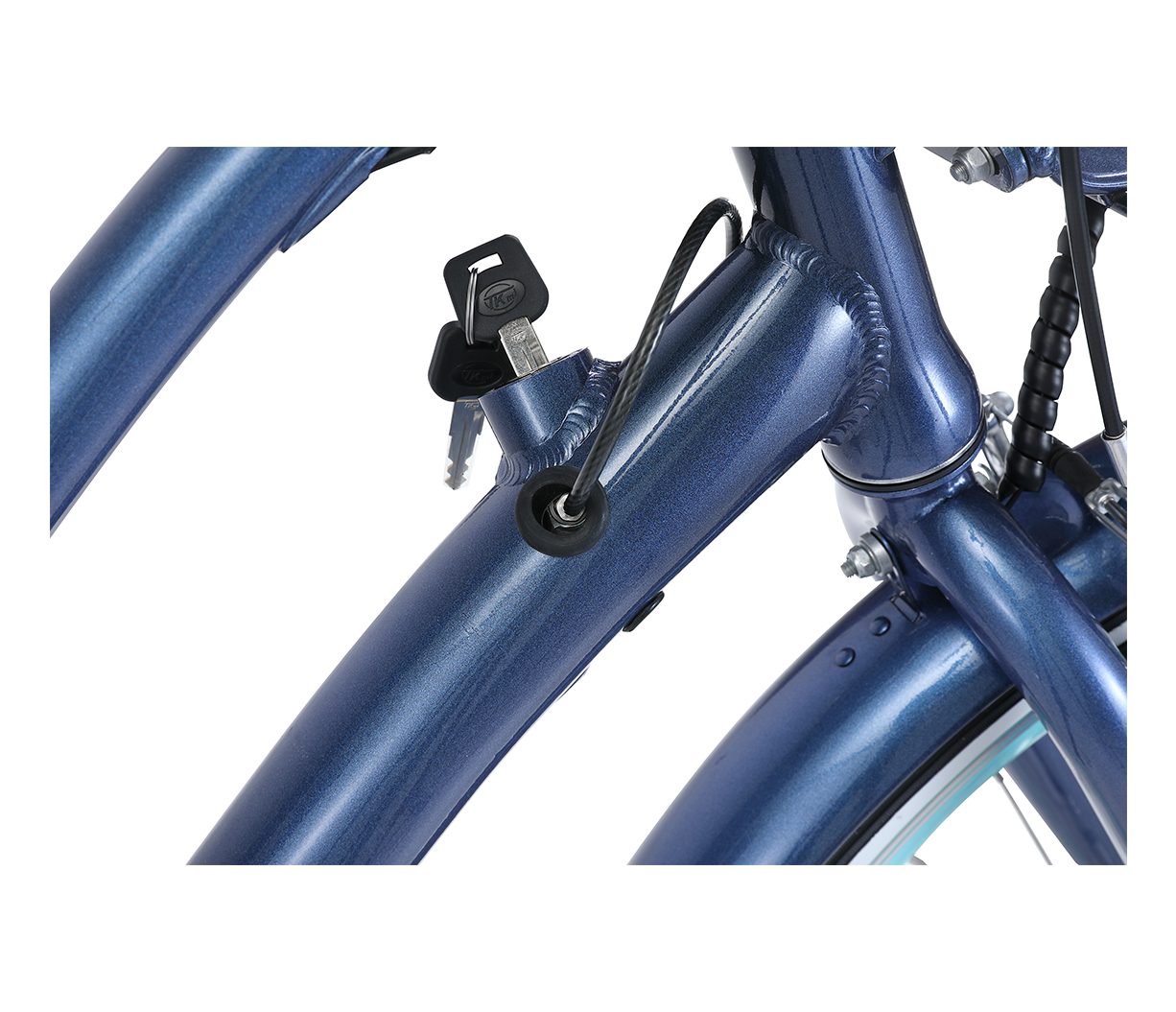 sixthreezero EVRYjourney Deluxe Women's 26" 7-Speed Touring Hybrid Bicycle w/ Integrated Lock, Basket, Light