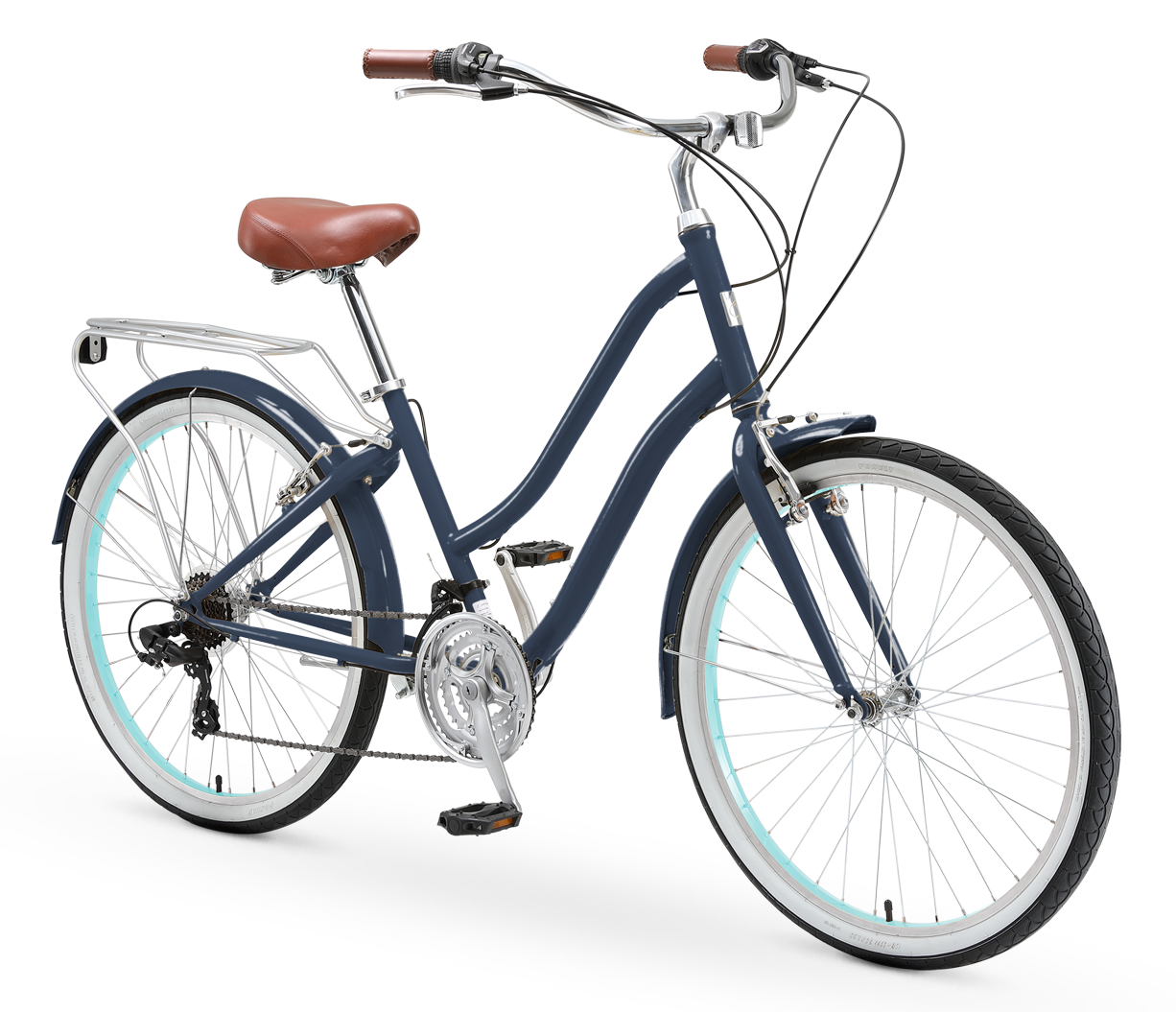 sixthreezero EVRYjourney Women's 26" 21 Speed Steel Step-Through Touring Hybrid Bicycle