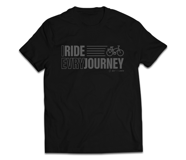 sixthreezero EVRYjourney Premium Short Sleeve Crew Black Beauty 100% Cotton Unisex Shirt